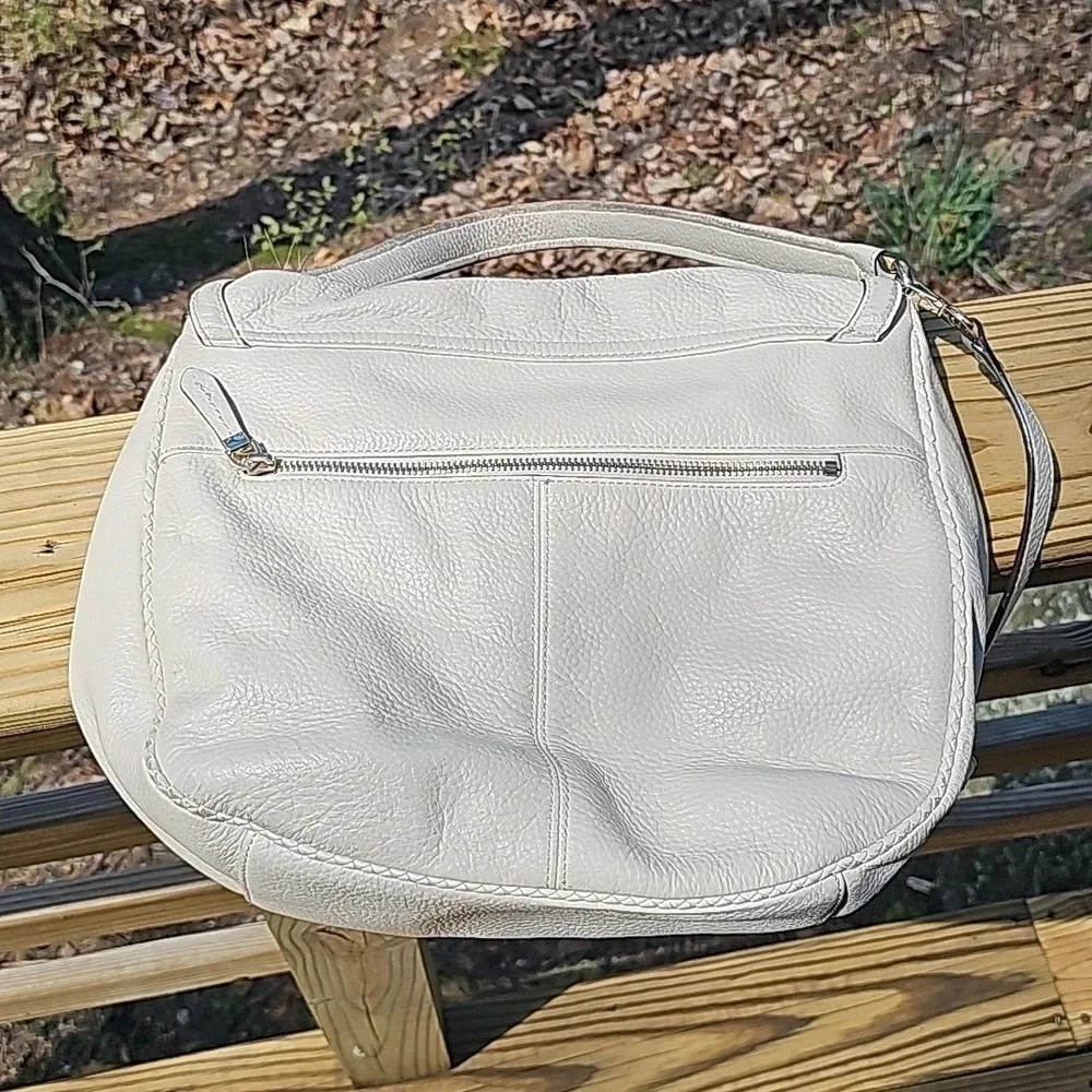 Cole Haan crossbody with fox pom